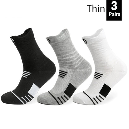 1/3pairs/Lot Men's Socks Compression Stockings Breathable Basketball Sports Cycling running Towel Socks High Elastic Tube Socks