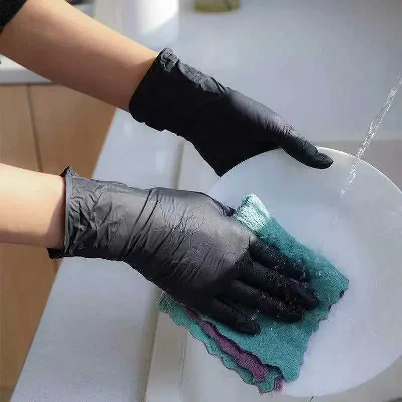 Kitchen Dishwashing Anti-Oil Gloves No Odor High Elasticity High Fit Household Hygiene Nitrile Gloves Multiple Specifications