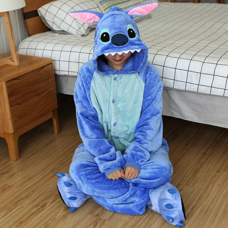 Kigurumi Stitch Cartoon Pajamas Onesies For Adults Women Men Animal Pyjamas Jumpsuits Christmas Halloween Cosplay Party Costumes