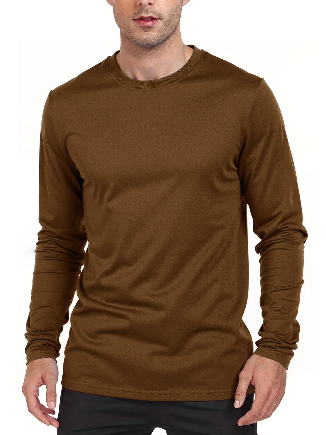Spring Autumn Men??s T-shirts Long Sleeve Casual Tops Solid Color High Quality Male T-Shirt Classic Men Clothing