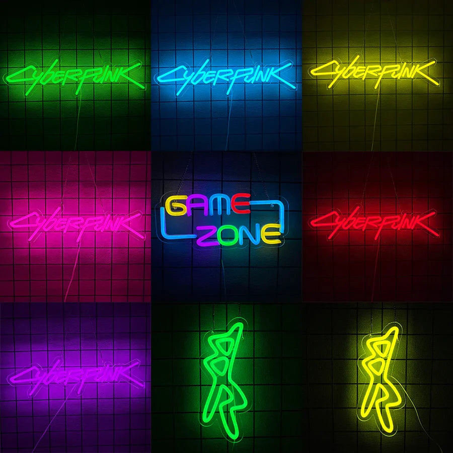 Game Cyberpunk Edge Runner Neon Sign for Game Zone Decor,Led Lights for Man Cave Gaming Room Internet Bar or Bedroom Decor