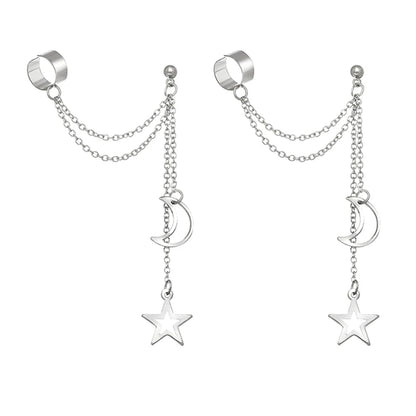 Gold Silver Color Leaves Clip Earring for Women Men Creative Simple C Ear Cuff Non-Piercing Ear Ear Clip Set Trendy Jewelry Gift