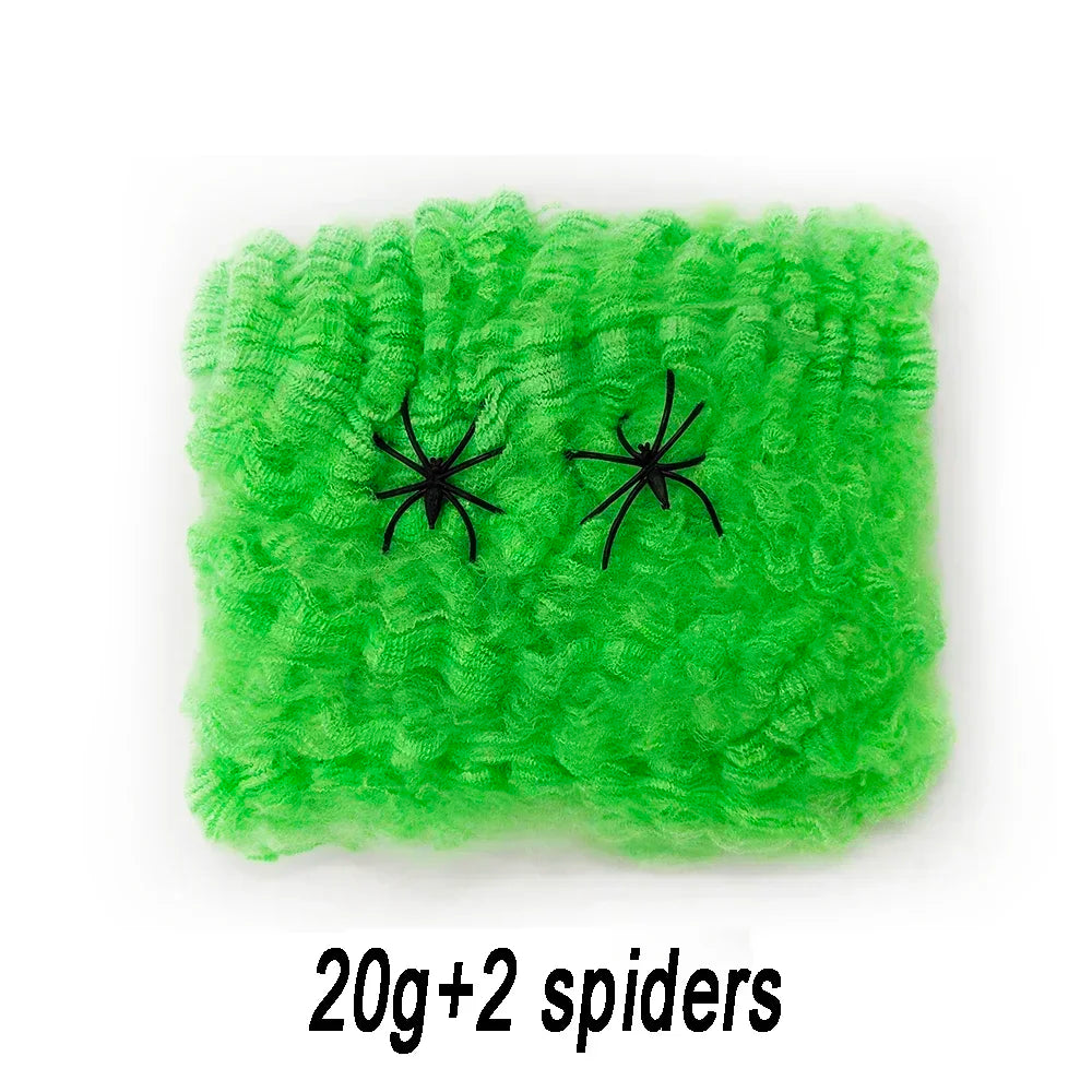 Halloween Decoration Spider Cotton Thread Spider Web Party Props Haunted House Artificial Spider Web Home Scary Party Decora