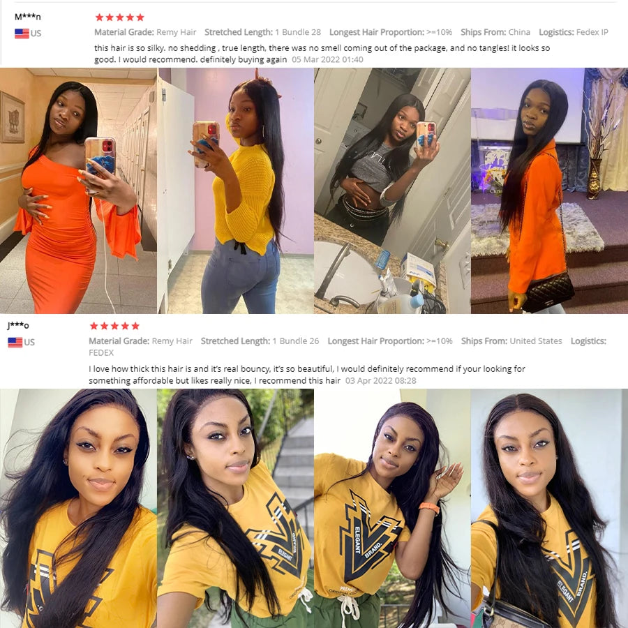 ALIANNA 26Inch Human Hair Bundles 10A Brazilian Raw Hair Weave Bundles 30 38 40 Inch Straight Human Hair Bundles Hair Extensions