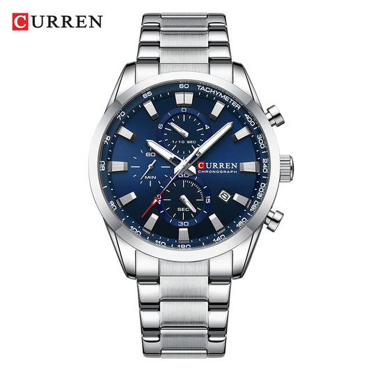 CURREN 8445 Men's Multifunctional Waterproof Wristwatch Calendar Business Men's Watch with Six Hands