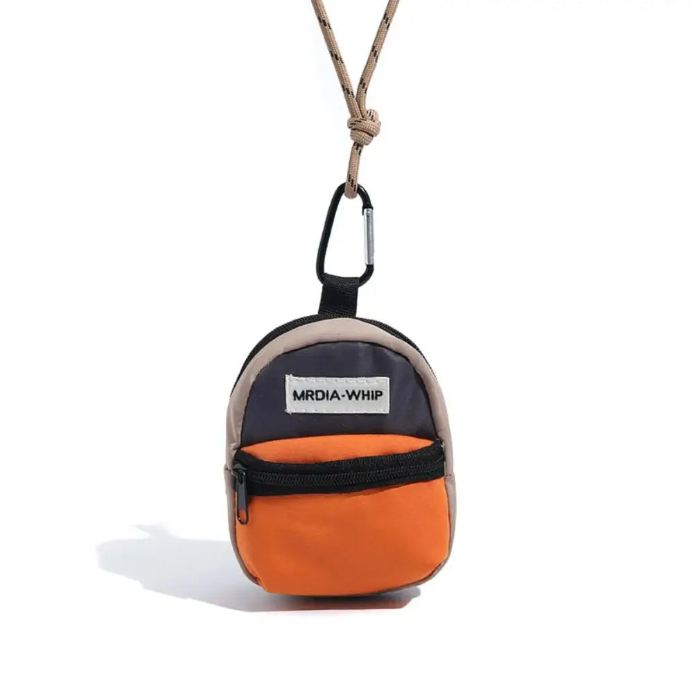 Neck Hanging Coin Purse New Polyester Earphone Storage Bag Mini Wallet Anti-theft Contrasting Color Small Key Bag