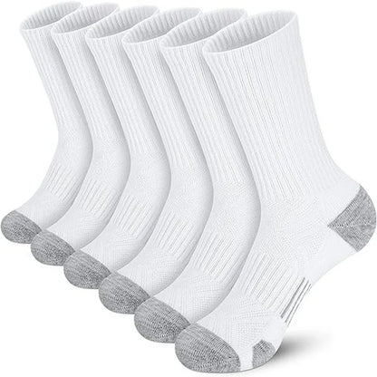 6 Pairs Mens Athletic Crew Socks Cushion Running Work Breathable Outdoor Socks for Men,Sock Size:10-13