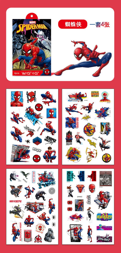 4Pcs/set Disney Avengers Tattoo Stickers Waterproof Original Princess Sofia Sticker Birthday Party Supplies Decoration Gifts