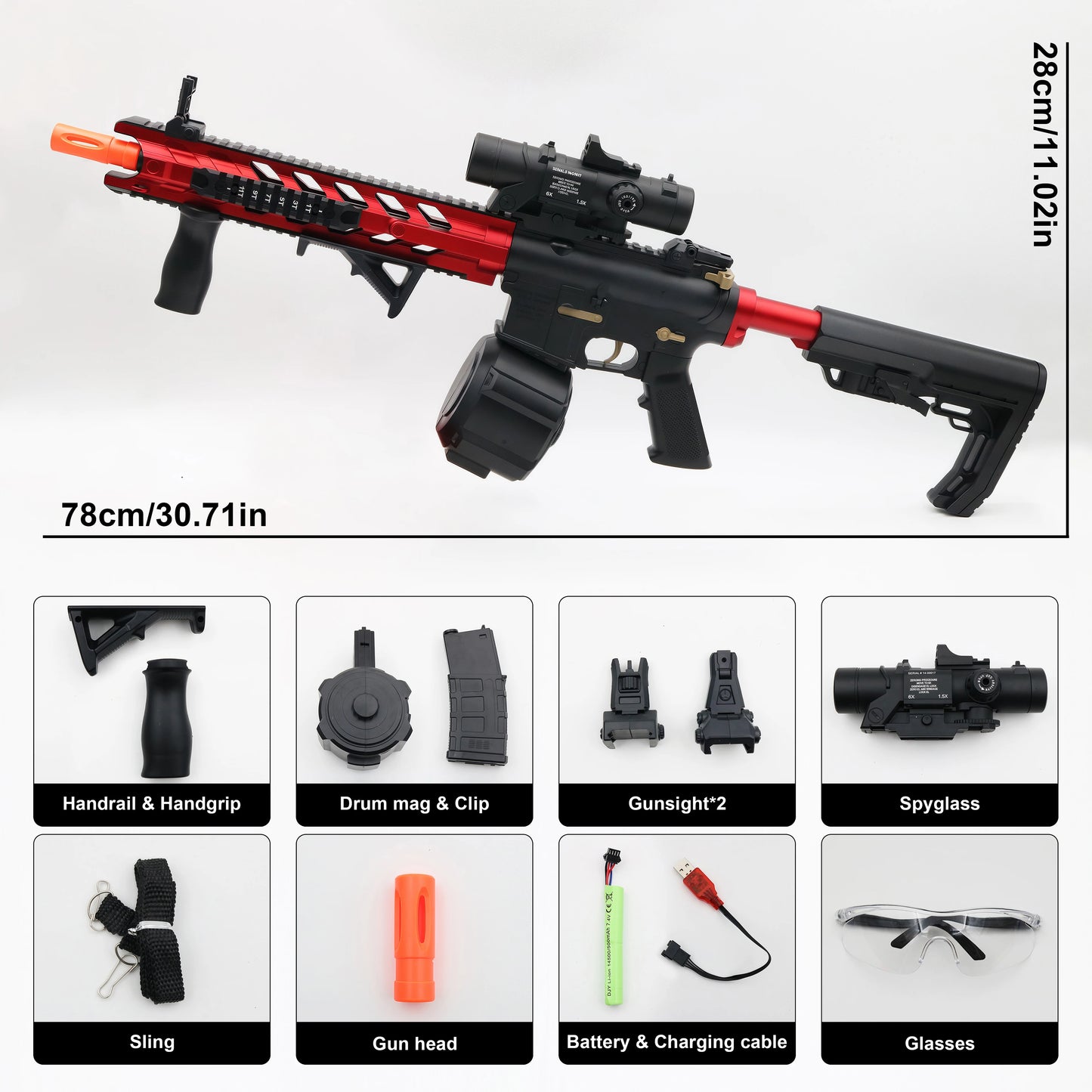 M416 Electric Gel Ball Blaster Toy Gun£¬ Manual/Automatic Mode  , Rechargeable - Suitable for Summer Outdoor Shooting Games