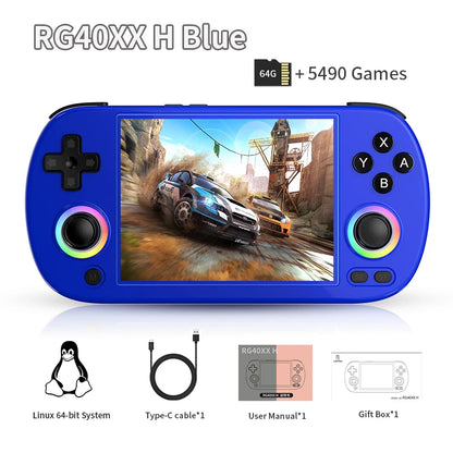 ANBERNIC RG40XX H Handheld Game Console Linux 64-bit System 4.0 inch IPS 3200mAh Retro Video Gaming Console 64G 5000+ Games Gift