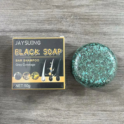 Grey Coverage Bar Shampoo Repair Gray White Hair Color Treatment Smoothing Nourishing Anti Dandruff Natural Hair Darkening Soap
