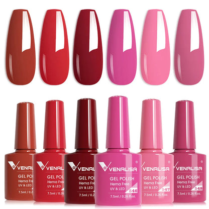 Venalisa HEMA TPO FREE Nail Gel Polish Glitter Gorgeous Full Coverage Soak Off UV LED French Nail Jelly Pink Nude Collection