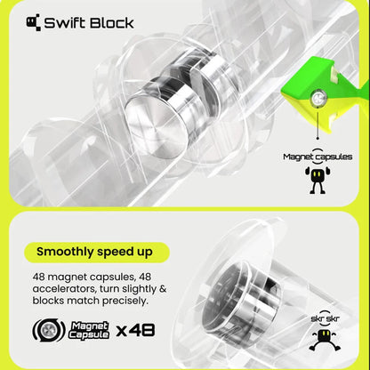 [Gan Swift Block 3x3 Magnetic Cube] 355S stickerless Professional Speed Cube Toy for Children