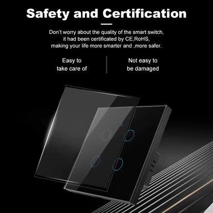 TNCE Tuya Switch WIFI RF US/EU, 1/2/3/4 Gang No/With Neutral Wire Wall LED Light Controller, Smart life, Voice Alexa Google Home