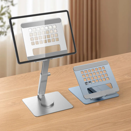 Portable Aluminum Tablet Stand Holder Desktop Folding Adjustable Rotating Metal Universal Stand for Ipad Pro Air Office Home Use