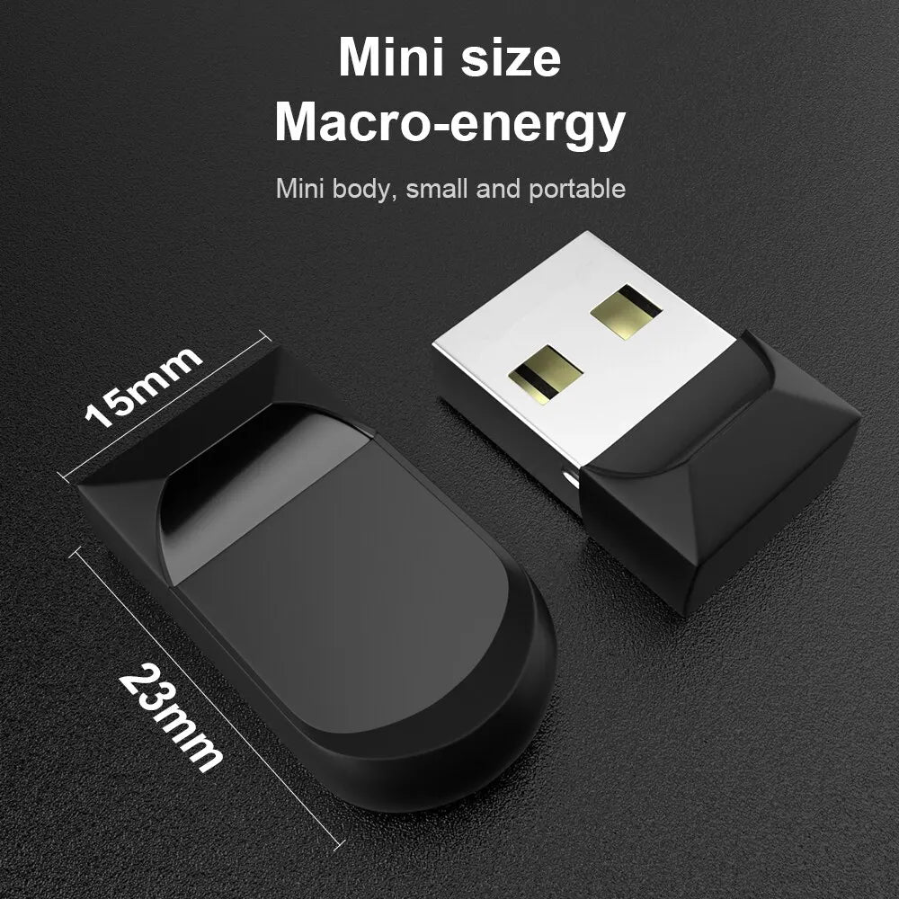 High Speed Mini USB Flash Drives 64gb Black Waterproof Pen Drive 32gb Portable Memory Stick GB USB Memories Storage for PC