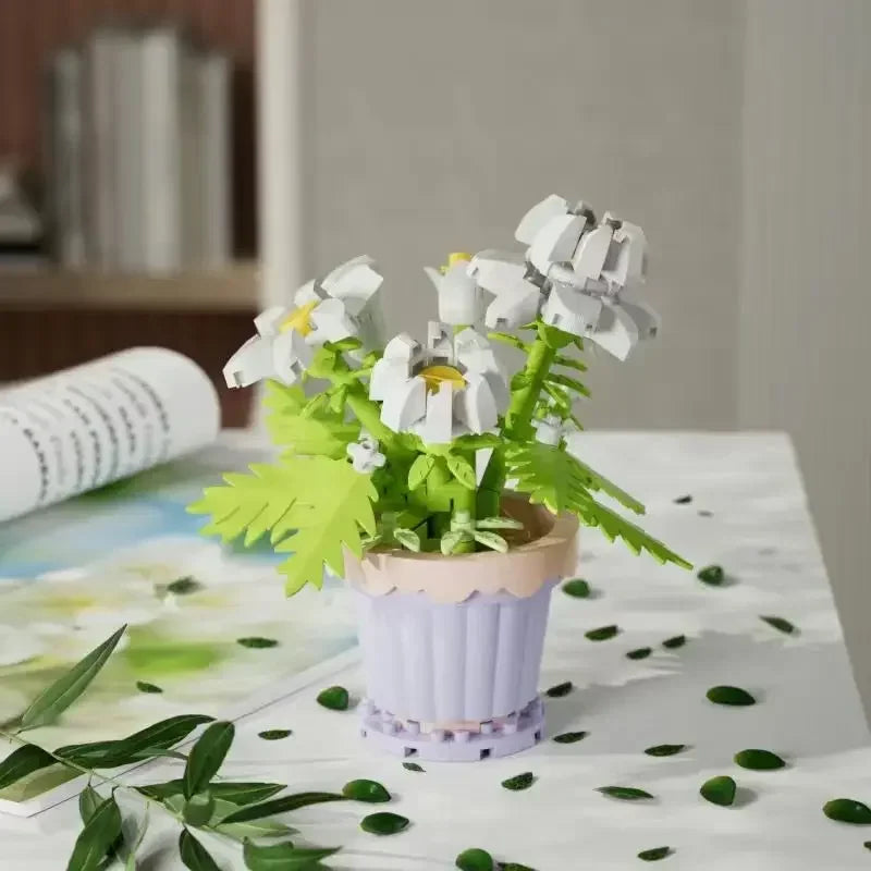 Mini Flower with Pot Micro Building Blocks Toys - Intricate Floral Details, Multiple Styles Available for Home and Office D¨¦cor