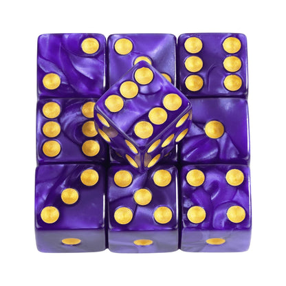 Marble D6 Game Dice 10PCs Square Corner 16MM Math Entertainment Acrylic Gambling Tool Dice