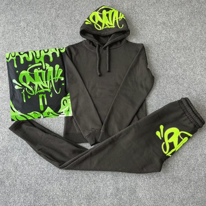 Sy Fashion Street Casual Tracksuits Tops Long Pants Set Winter Cotton Hip Hop Men Women Unisex Hooded Sweatshirt Sports Trousers