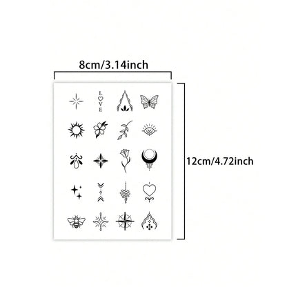 Small Pattern Waterproof Temporary Tattoo Stickers, Long-lasting Waterproof for One to Two Weeks, Finger Tattoos for Women.