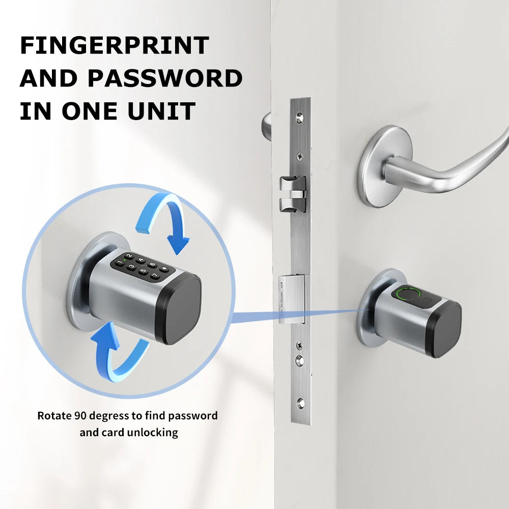 RAYKUBE V1 Smart Cylinder Lock With Tuya BLE Fingerprint IC Card Password Unlock Include 3*AAA Batteries Easy Installation