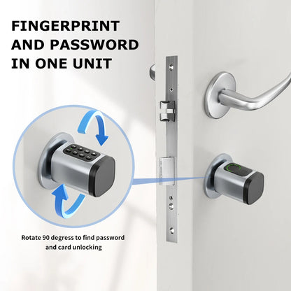 RAYKUBE V1 Smart Cylinder Lock With Tuya BLE Fingerprint IC Card Password Unlock Include 3*AAA Batteries Easy Installation