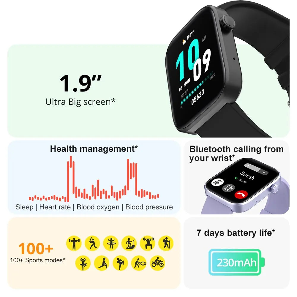COLMI P71 Sprachanrufe Smartwatch Männer Gesundheitsüberwachung IP68 Wasserdicht Smart Notifications Sprachassistent Smart Watch Frauen 