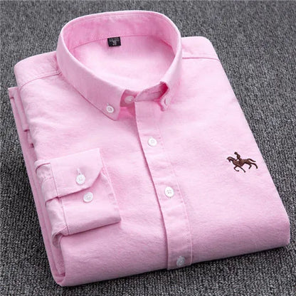 Plus 5XL 6XL Mens Oxford Shirts 100% Cotton Spring Long Sleeve Casual Business Formal Dress Shirt Regular Fit Social Man Clothes