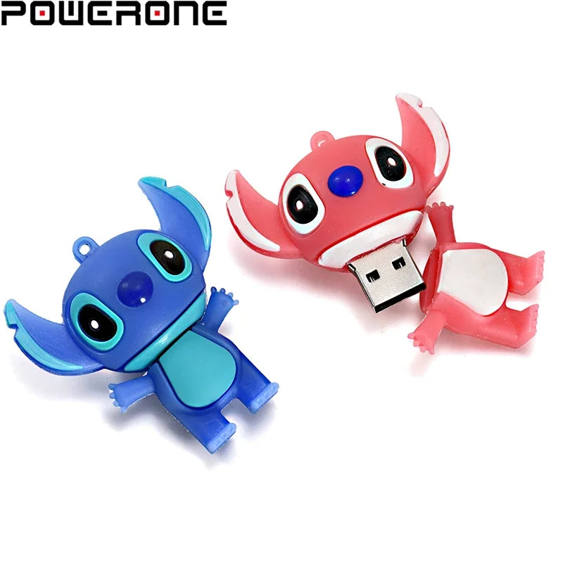 POWERONE Mini U Disk 64GB 32GB 16GB 8GB Flash Drives Cartoon USB 2.0 Flash Memory Stick Pen Drive External Storage U Disk Gift