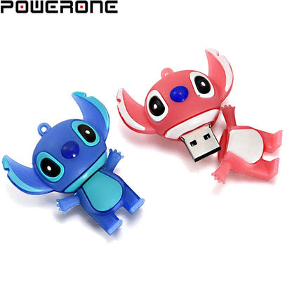 POWERONE Mini U Disk 64GB 32GB 16GB 8GB Flash Drives Cartoon USB 2.0 Flash Memory Stick Pen Drive External Storage U Disk Gift