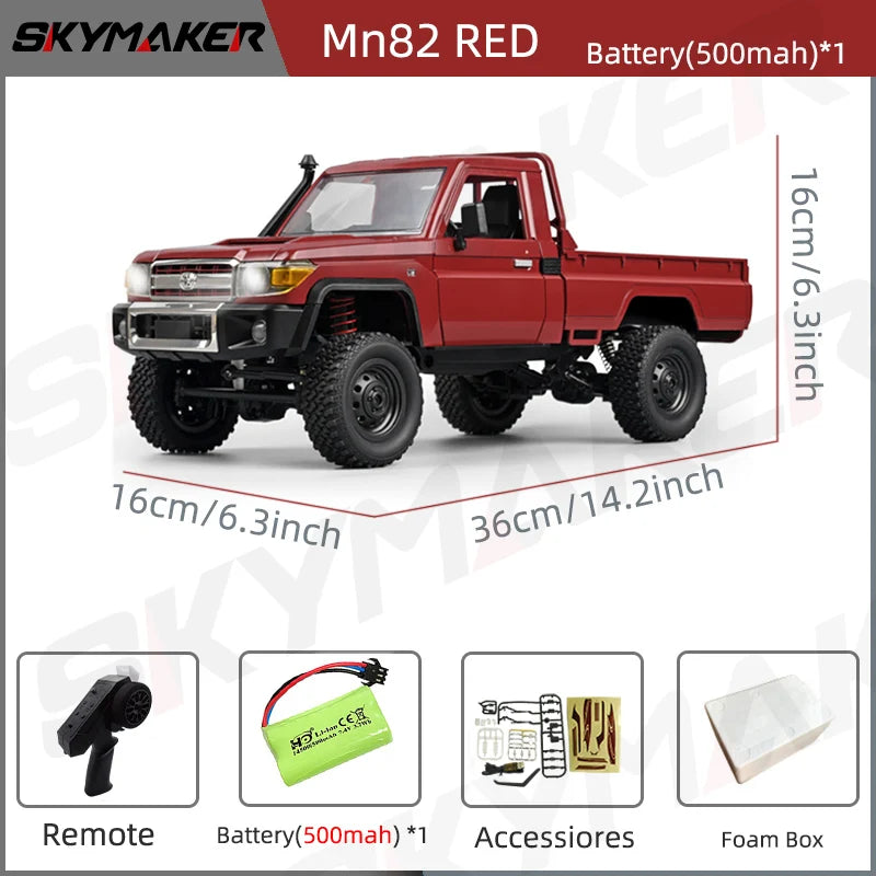 1:12 Rc Car Skymaker Mn Model Mn82 Retro Full-scale Simulation LC79 RTR 2.4g 4WD 280 Motor Remote Control RC Truck Model Car Toy