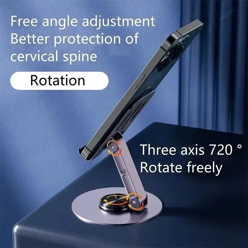 720 Rotate Aluminum Alloy Tablet Holders for iPad Adjustable Folding Lazy Desktop Live Portable Mobile Phone Stands Mount