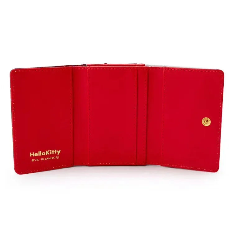 Sanrio Hello Kitty Tasche Kawaii Cinnamoroll My Melody Kuromi Lässige Mode PU Leder Brieftasche Niedliche Klappkarte Tasche Geburtstagsgeschenke 