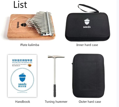 Seeds Chromatic Kalimba 41 Keys C Tone 3 Layer Professional Thumb Piano Handmade Okoume Wood Calimba Musical Keyboard Instrument