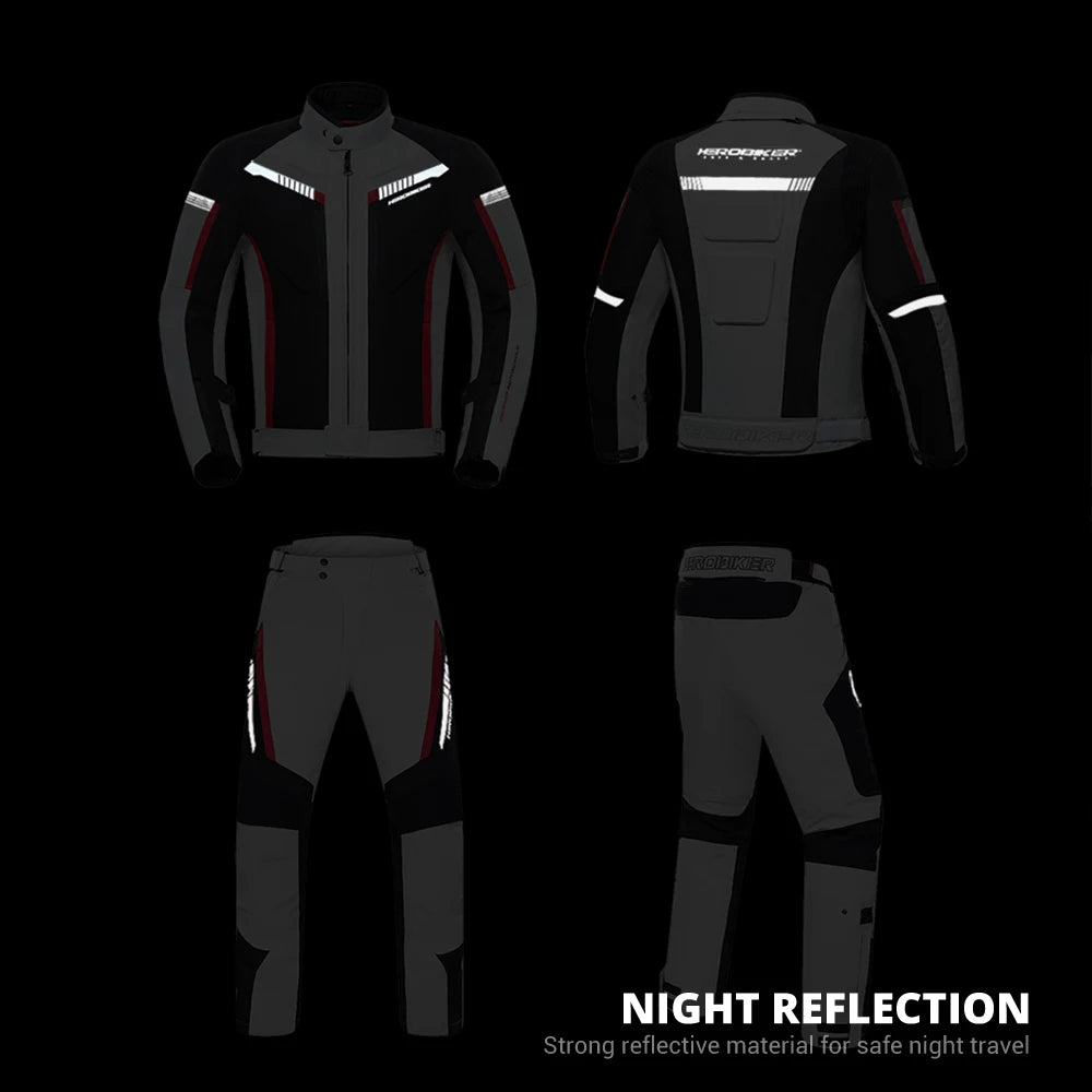 HEROBIKER Waterproof Motorcycle Jacket Man Racing Jacket Wearable Motorcycle Pants Moto Clothing With EVA Protection