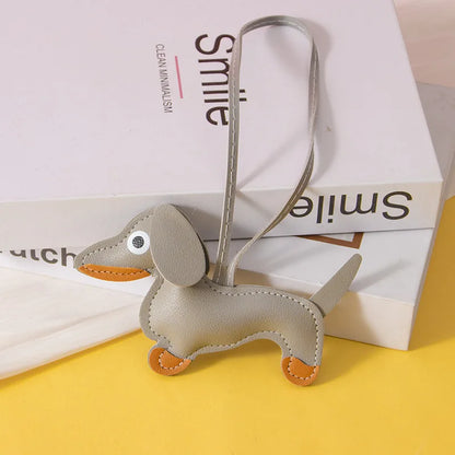 Cute Dachshund Shaped Leather Keychain Bag Hanger-Inspired by Cute Lucy Couple's Keychain Car Ornament