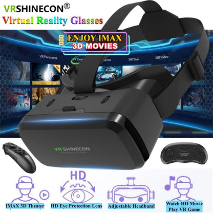 Virtual Reality Glasses IMAX Giant Screen 3D Movie Google Cardboard Box VR Headset Helmet for Smartphone,Support Game Joystick