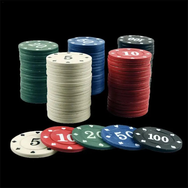 100Pcs Round Plastic Chips Casino Card Game Baccarat Counting Accessories Entertainment Chip Entertainment