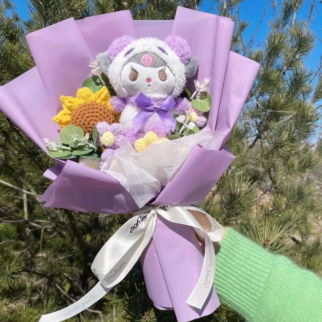 Kawaii Hello Kitty Cat Dolls With Artificial Flowers Creative Bouquet Christmas Valentine Birthday Graduation Gifts