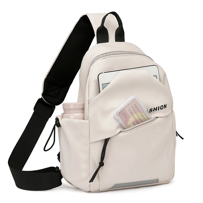 1piece fashion nylon messenger bag,unisex chest bag,adjustable shoulder strap,zipper closure,suitableforoutdoor,sports,commuting