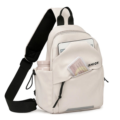 1piece fashion nylon messenger bag,unisex chest bag,adjustable shoulder strap,zipper closure,suitableforoutdoor,sports,commuting