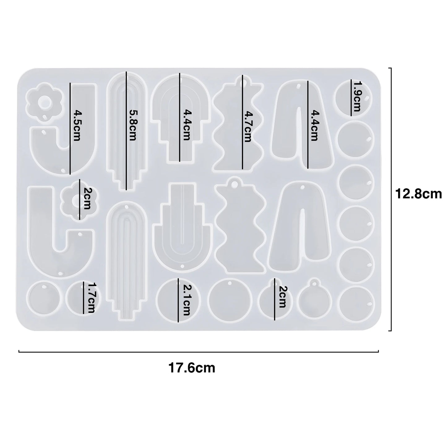 Geometric Earring Pendant Silicone Mold Round Epoxy Resin Mould For DIY Ornaments Keychain Necklace Charms Epoxy Resin Crafts