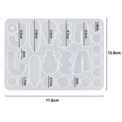 Geometric Earring Pendant Silicone Mold Round Epoxy Resin Mould For DIY Ornaments Keychain Necklace Charms Epoxy Resin Crafts