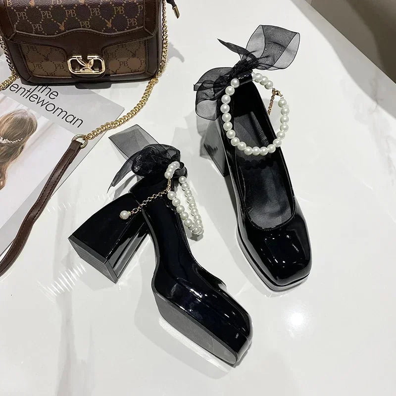 2024 Shoes for Women High Heels Mary Jane Shoes Pumps New Ladies White Women Heels Platform Shoes Women's Heels Zapatos De Mujer