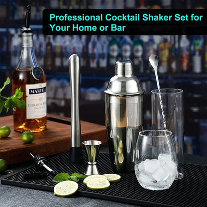 1/3/6/9/11pcs Cocktail Shaker Set Stainless Steel Bartender Kit Cocktail Mixer Wine Martini Boston Shaker Party Bar Tools