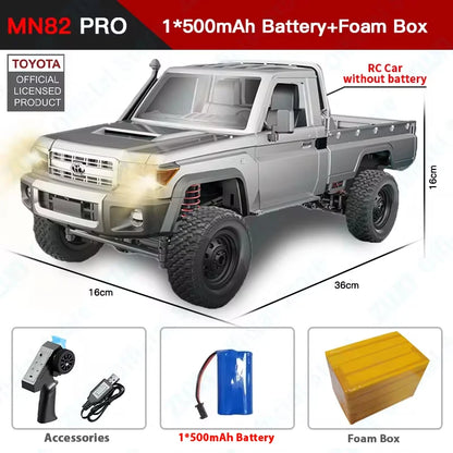 ZWN 1:12 Full Scale RC CAR MN82 Upgraded MN82 PRO Controllable Headlights 2.4G 4WD Off-Road Car Pick Up Truck Toy for Kids Gifts