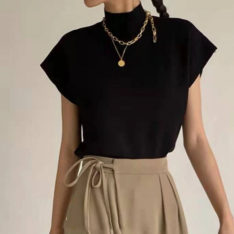 Summer Fashion Woman Vintage Blouse 2024 Stylish Elegant Knitted Shirts and Tops Women's Clothing Blusas Para Mujer 20397