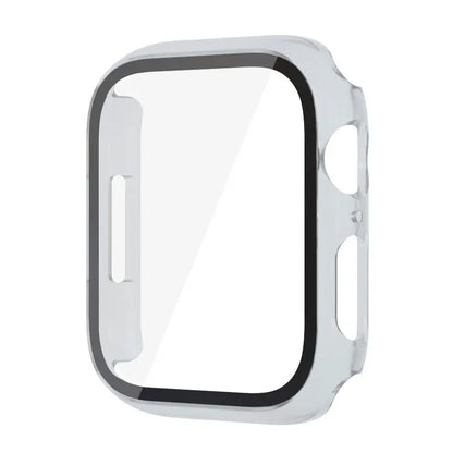 Glass+Case For Apple Watch 8 7 45mm 44mm 41mm 40mm PC Screen Protector Cover iwatch Series 3/4/5/6/SE/7/8 SmartWatch Accessories