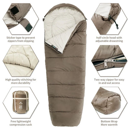Naturehike Sleeping Bag MJ300 -1?? Lightweight MJ600 -12?? Mummy Sleeping Bag Outdoor Camping Cotton Winter Sleeping Bag