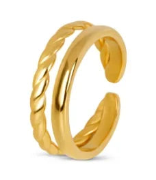 Shiny Crystal High End Non Tarnish Fashion Geometric Open Gold Plated Stainless Steel Rings for Women Wedding Ring Jewelry Gifts